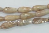 CMS90 15.5 inches 7*18mm faceted teardrop moonstone gemstone beads