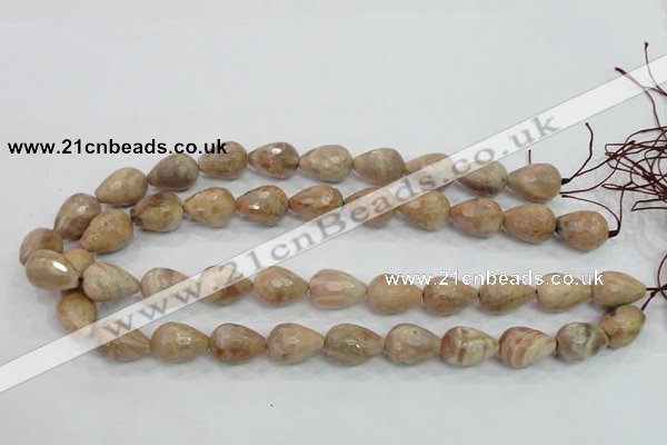 CMS91 15.5 inches 13*18mm faceted teardrop moonstone gemstone beads