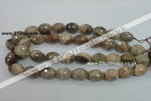 CMS94 15.5 inches 15*20mm faceted rice moonstone gemstone beads