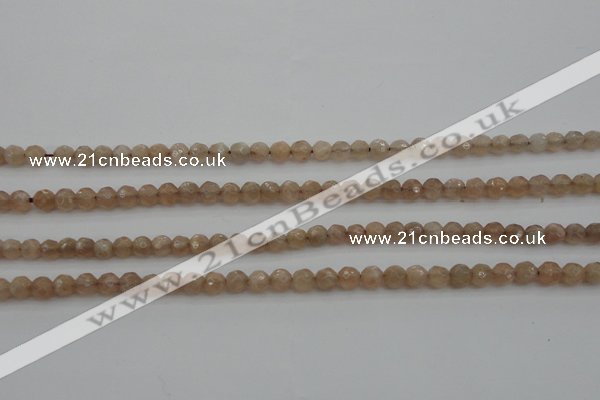 CMS940 15.5 inches 4mm faceted round A grade moonstone gemstone beads