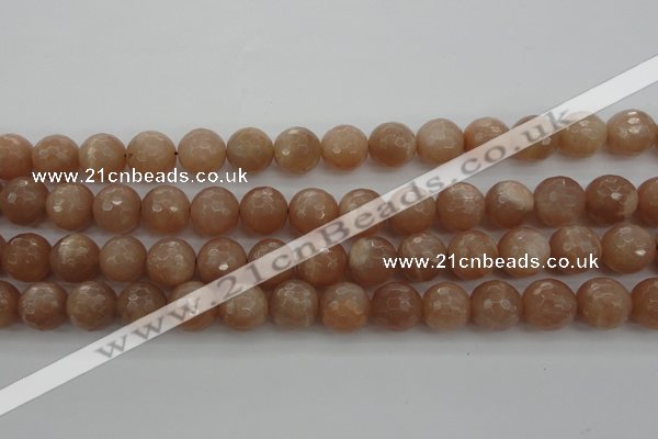 CMS943 15.5 inches 10mm faceted round A grade moonstone gemstone beads