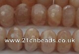 CMS951 15.5 inches 6*10mm faceted rondelle A grade moonstone beads