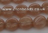 CMS956 15.5 inches 8mm flat round A grade moonstone beads