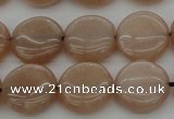 CMS957 15.5 inches 10mm flat round A grade moonstone beads