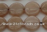 CMS958 15.5 inches 12mm flat round A grade moonstone beads