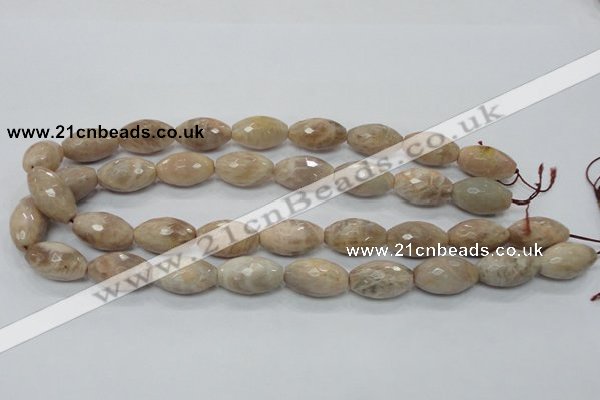 CMS96 15.5 inches 13*22mm faceted rice moonstone gemstone beads