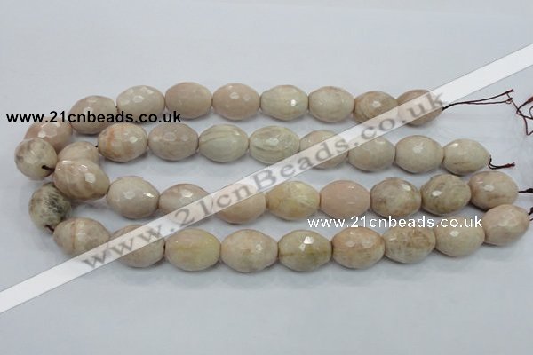 CMS97 15.5 inches 15*20mm faceted rice moonstone gemstone beads