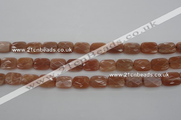 CMS971 15.5 inches 10*14mm faceted rectangle A grade moonstone beads