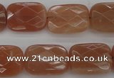 CMS972 15.5 inches 12*16mm faceted rectangle A grade moonstone beads