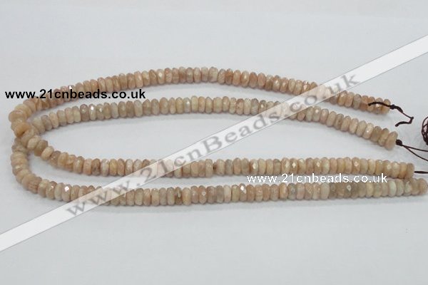 CMS98 15.5 inches 4*8mm faceted rondelle moonstone gemstone beads