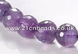 CNA08 12mm faceted round A- grade natural amethyst quartz beads