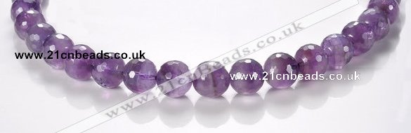 CNA08 12mm faceted round A- grade natural amethyst quartz beads