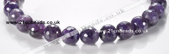 CNA09 16mm faceted round A- grade natural amethyst quartz beads