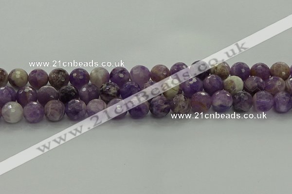 CNA1013 15.5 inches 10mm faceted round dogtooth amethyst beads