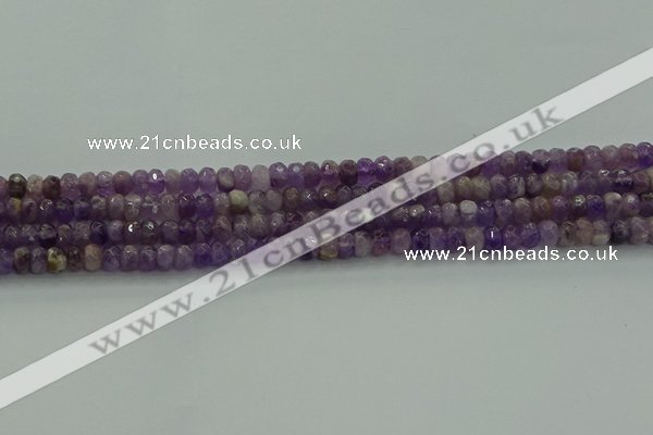 CNA1028 15.5 inches 4*6mm faceted rondelle dogtooth amethyst beads