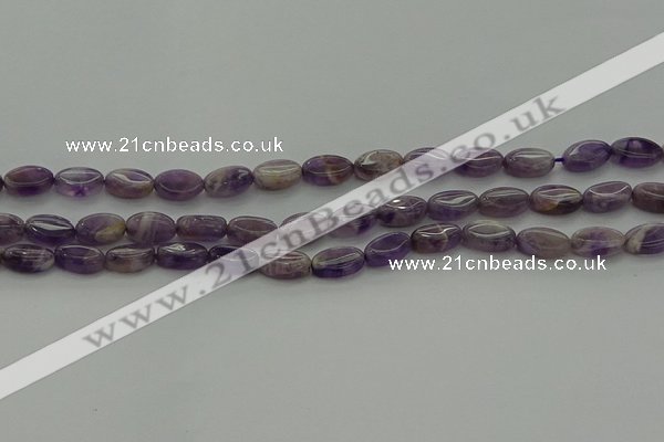 CNA1035 15.5 inches 6*10mm oval dogtooth amethyst beads wholesale