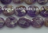 CNA1045 15.5 inches 12mm faceted coin dogtooth amethyst beads