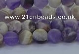 CNA1051 15.5 inches 6mm round matte dogtooth amethyst beads