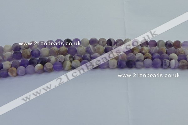 CNA1051 15.5 inches 6mm round matte dogtooth amethyst beads