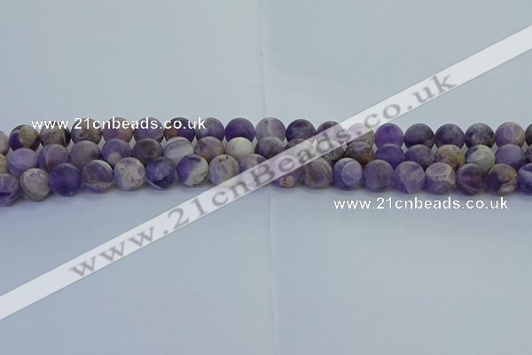 CNA1052 15.5 inches 8mm round matte dogtooth amethyst beads