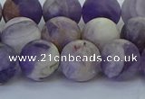 CNA1054 15.5 inches 12mm round matte dogtooth amethyst beads