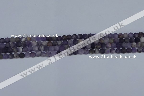 CNA1060 15.5 inches 4mm round matte dogtooth amethyst beads