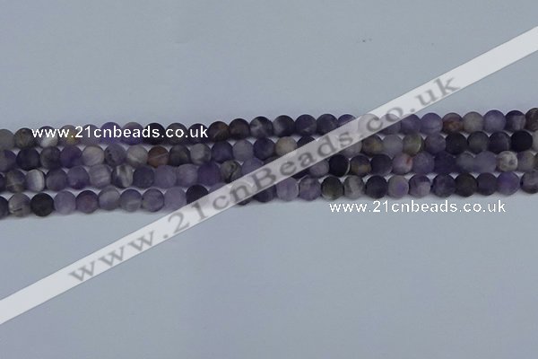 CNA1061 15.5 inches 6mm round matte dogtooth amethyst beads