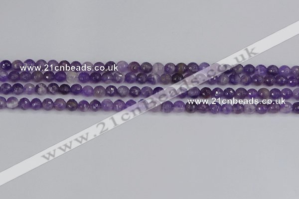 CNA1070 15.5 inches 4mm faceted round dogtooth amethyst beads