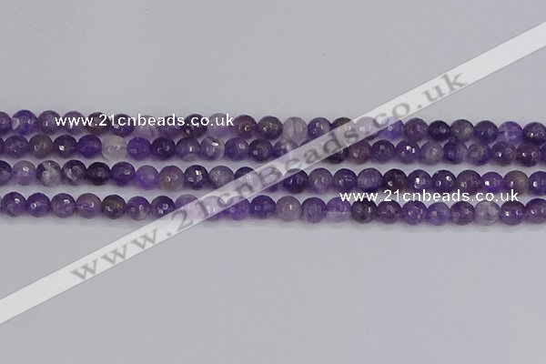 CNA1071 15.5 inches 6mm faceted round dogtooth amethyst beads