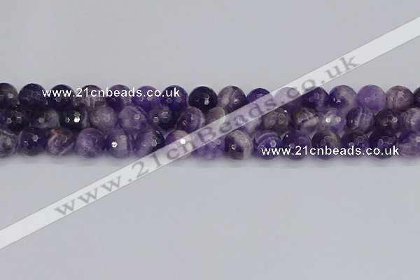 CNA1073 15.5 inches 10mm faceted round dogtooth amethyst beads