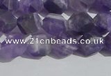 CNA1077 15.5 inches 8mm faceted nuggets matte dogtooth amethyst beads