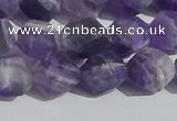 CNA1078 15.5 inches 10mm faceted nuggets matte dogtooth amethyst beads