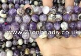 CNA1090 15.5 inches 12mm faceted round dogtooth amethyst beads