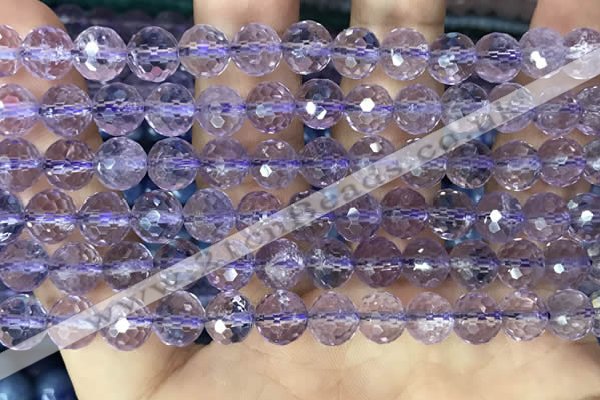 CNA1112 15.5 inches 8mm faceted round natural amethyst beads