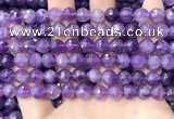 CNA1114 15.5 inches 8mm faceted round amethyst gemstone beads