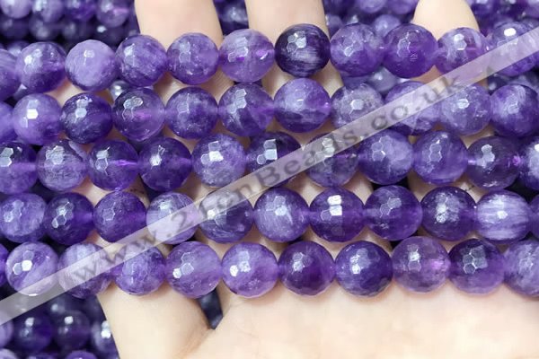 CNA1115 15.5 inches 10mm faceted round amethyst gemstone beads