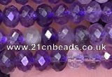 CNA1117 15.5 inches 3*4mm faceted rondelle amethyst beads wholesale