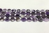 CNA1120 15.5 inches 14mm flat round dogtooth amethyst beads