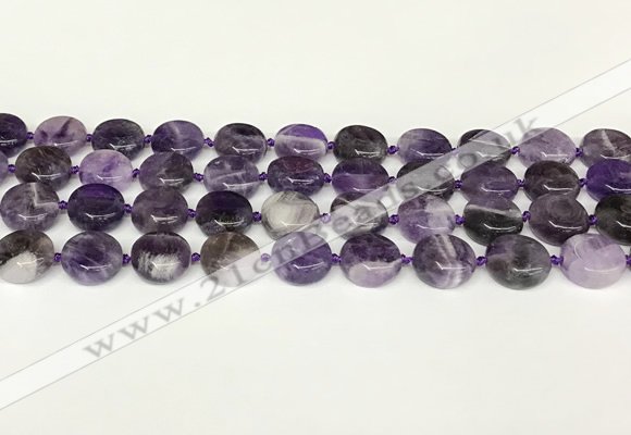 CNA1120 15.5 inches 14mm flat round dogtooth amethyst beads