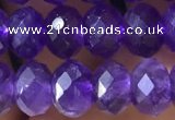 CNA1134 15.5 inches 6*8mm faceted rondelle amethyst gemstone beads