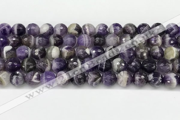 CNA1163 15.5 inches 10mm faceted round natural dogtooth amethyst beads