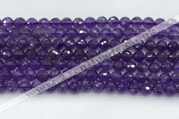 CNA1171 15.5 inches 6mm faceted round natural amethyst beads