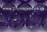 CNA1173 15.5 inches 10mm faceted round natural amethyst beads