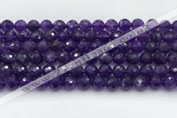 CNA1176 15.5 inches 8mm faceted round natural amethyst beads