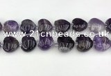 CNA1191 15.5 inches 20*20mm heart amethyst beads wholesale