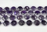 CNA1200 15.5 inches 16mm faceted coin amethyst beads wholesale