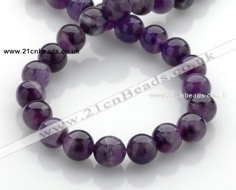 CNA15 15 inch 12mm round natural amethyst quartz beads Wholesale