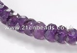 CNA20 5*8mm faceted roundel A- grade natural amethyst beads