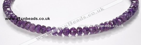 CNA20 5*8mm faceted roundel A- grade natural amethyst beads