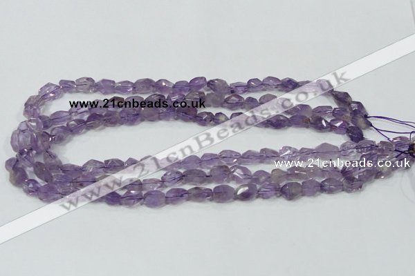 CNA200 15.5 inches 8*14mm faceted nugget natural amethyst beads